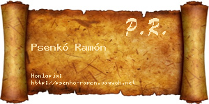 Psenkó Ramón névjegykártya