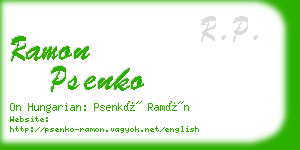 ramon psenko business card